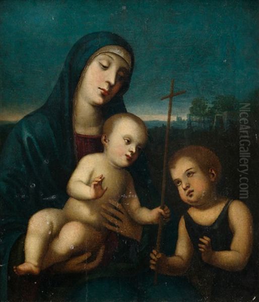 Die Madonna Mit Dem Christus- Und Johannesknaben Oil Painting by Francesco Francia