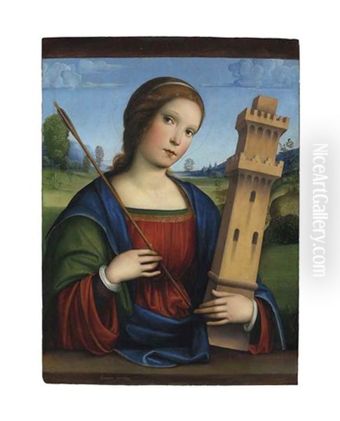 Saint Barbara Oil Painting by Francesco Francia