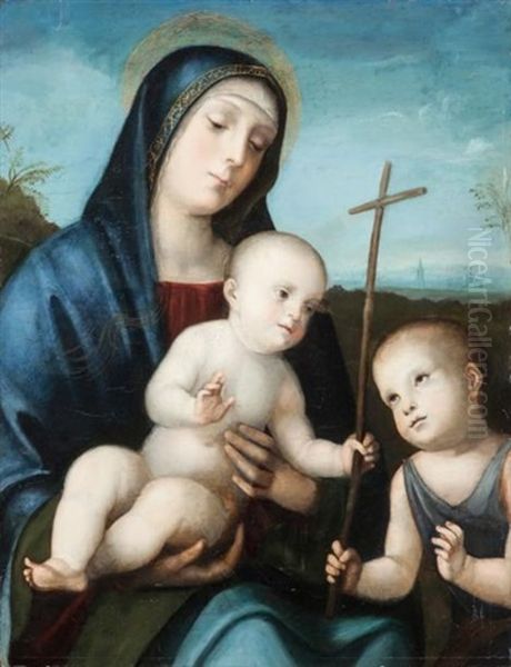 Vierge A L'enfant Et Saint Jean-baptiste Oil Painting by Francesco Francia