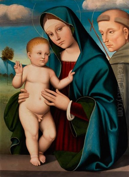 Madonna Mit Dem Kind Und Dem Heiligen Franziskus Oil Painting by Francesco Francia