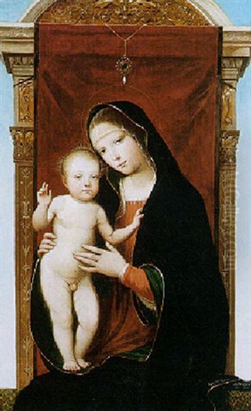 The Madonna And Child Enthroned Oil Painting by Francesco Francia