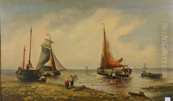 Marine Hollandaise Oil Painting by Francois-Thomas-Louis Francia