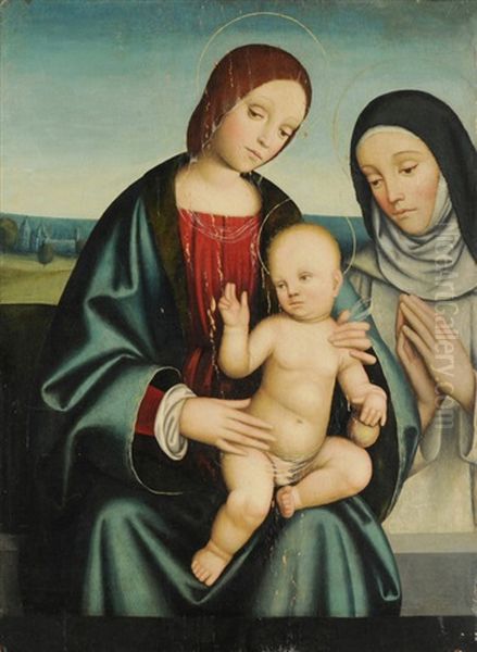 Madonna Mit Kind Und Ordensheiliger by Giacomo Francia