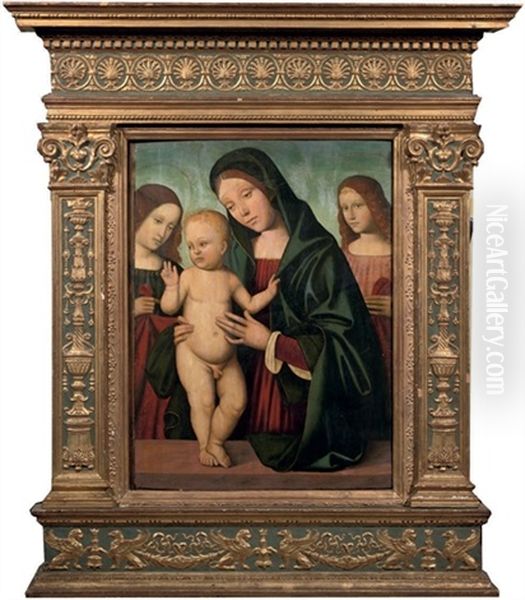 The Madonna And Child With Angels Oil Painting by Giacomo Francia