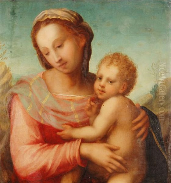 Madonna Mit Kind Oil Painting by  Franciabigio