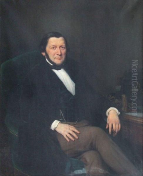 Portrait Du Notable M.b. Oil Painting by Charles Auguste