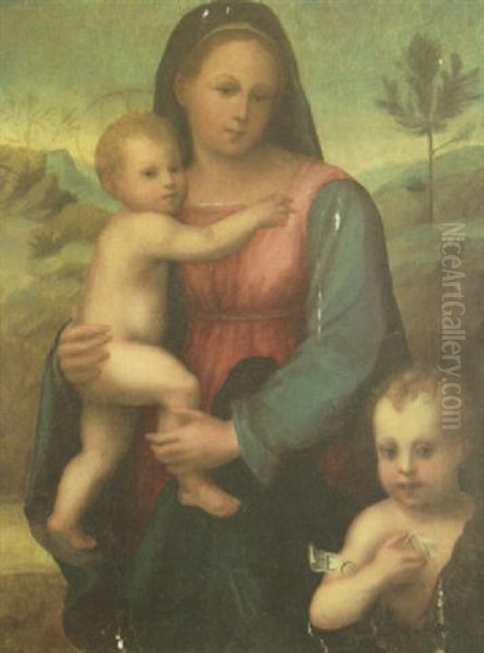 Madonna And Child With Saint John Oil Painting by  Franciabigio