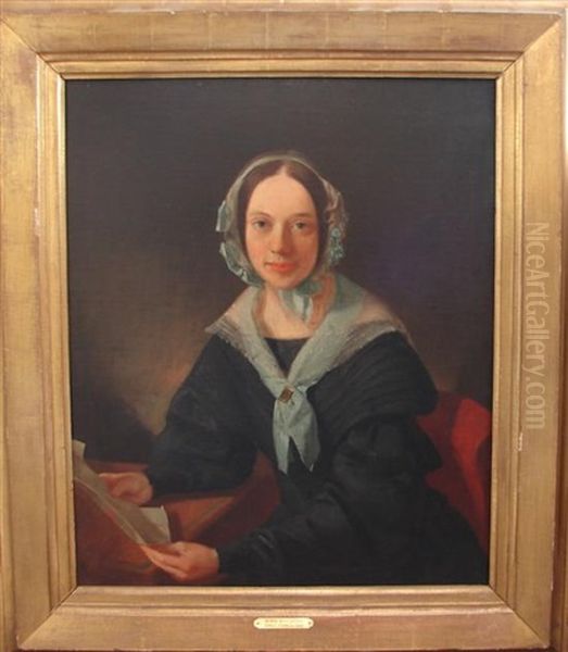 Portrait Of A Woman With Letter In Hand Oil Painting by John Francis