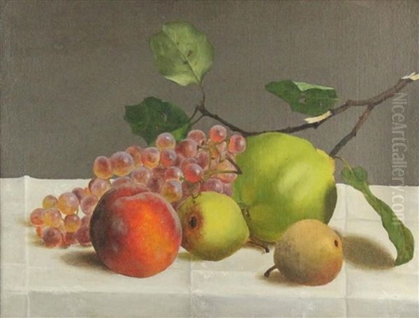 A Pair Of Still Lifes Of Fruit Oil Painting by John F. Francis