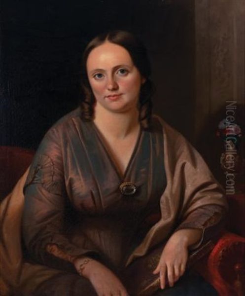 Portrait Of Mary Orr Atwood Oil Painting by John F. Francis