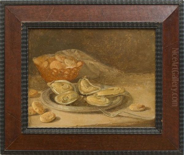 Oysters With Trenton Biscuits Oil Painting by John F. Francis