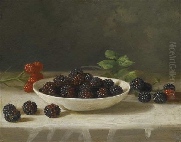 Blackberries Oil Painting by John F. Francis