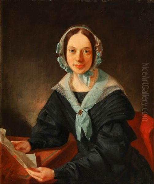 Woman With A Letter Oil Painting by John F. Francis