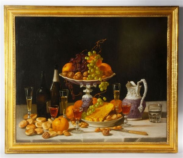 A Wine Taster's Table Oil Painting by John F. Francis