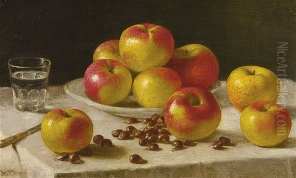 Apples On A Table Oil Painting by John F. Francis