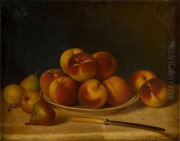 Peaches And Pears Oil Painting by John F. Francis