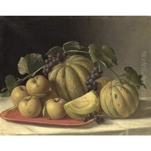 Melons And Yellow Apples Oil Painting by John F. Francis