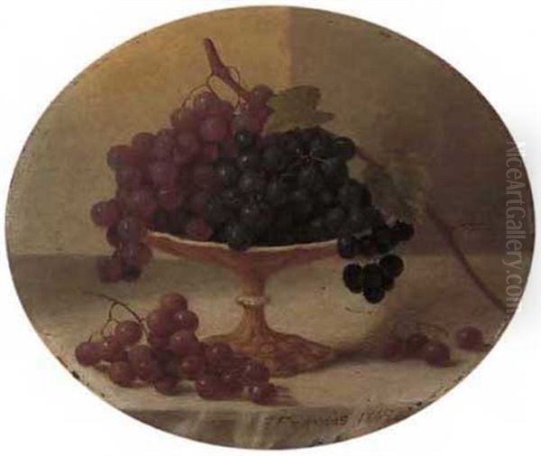 Cakes And Cider (+ Grapes And Compote; Pair) Oil Painting by John F. Francis