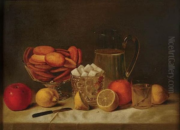 Still Life With Fruit And Sweets Oil Painting by John F. Francis