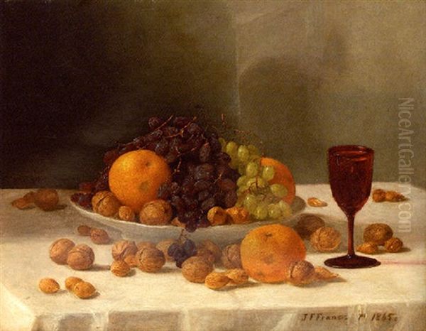 Still Life With Fruit And Nuts Oil Painting by John F. Francis