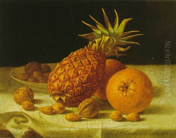 Oranges And Pineapple Oil Painting by John F. Francis