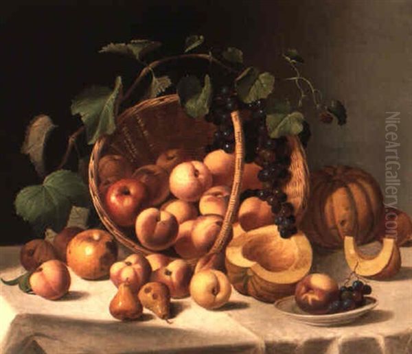 A Basket Of Fruit Oil Painting by John F. Francis