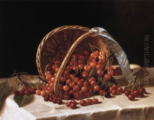 Basket Of Cherries Oil Painting by John F. Francis