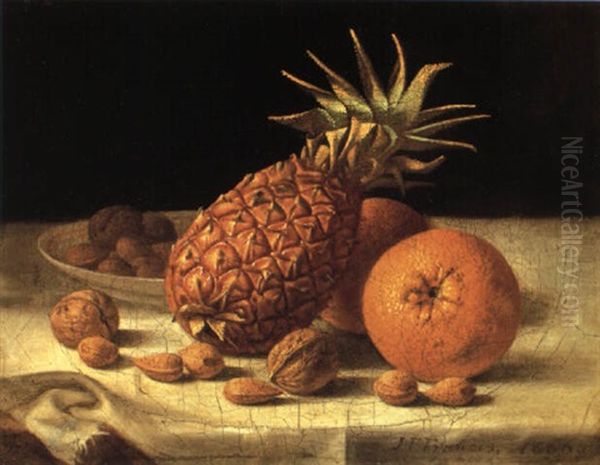 Oranges And Pineapple Oil Painting by John F. Francis