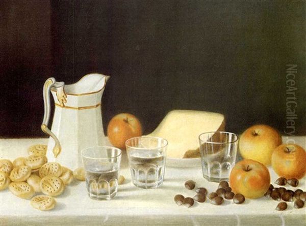 Cheese, Crackers And Chestnuts Oil Painting by John F. Francis