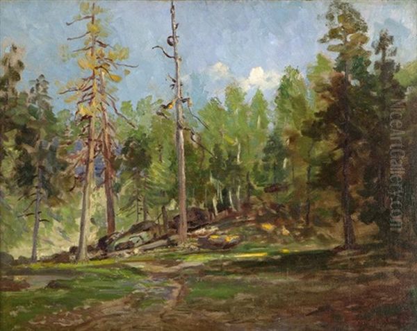 Clear Spring Mountain Day Oil Painting by John Bond Francisco