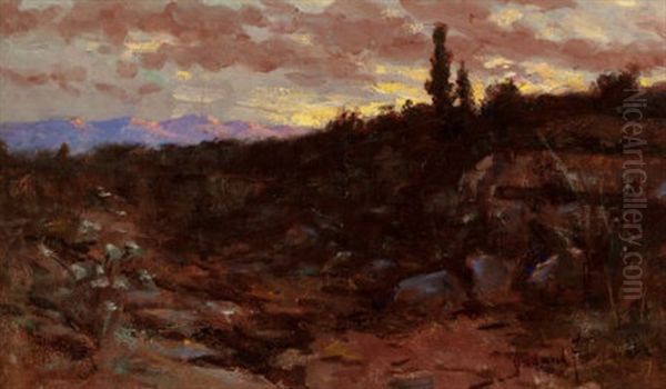 Sunset Landscape Oil Painting by John Bond Francisco