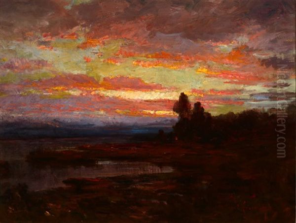 Tonal Sunset Oil Painting by John Bond Francisco