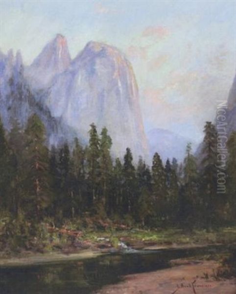 Cathedral Rocks, Yosemite Oil Painting by John Bond Francisco