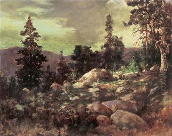 Pines In A Mountain Setting Oil Painting by John Bond Francisco