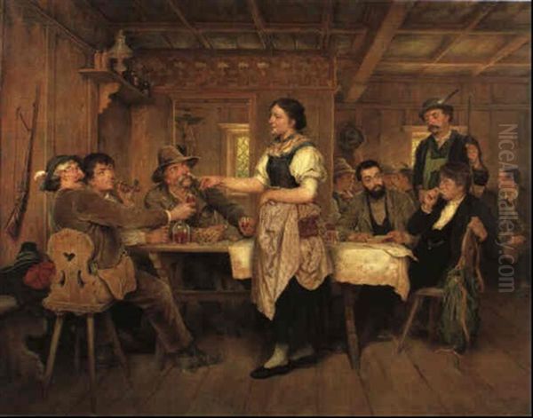 In Der Schutzhutte Oil Painting by Adolf Theodor Franck