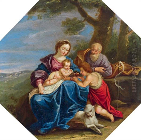 Die Heilige Familie Mit Dem Johannesknaben In Einer Landschaft Oil Painting by Gabriel Franck