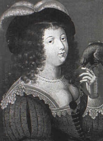 Portrait Of A Noblewoman Holding A Bird Oil Painting by Hans Ulrich Franck