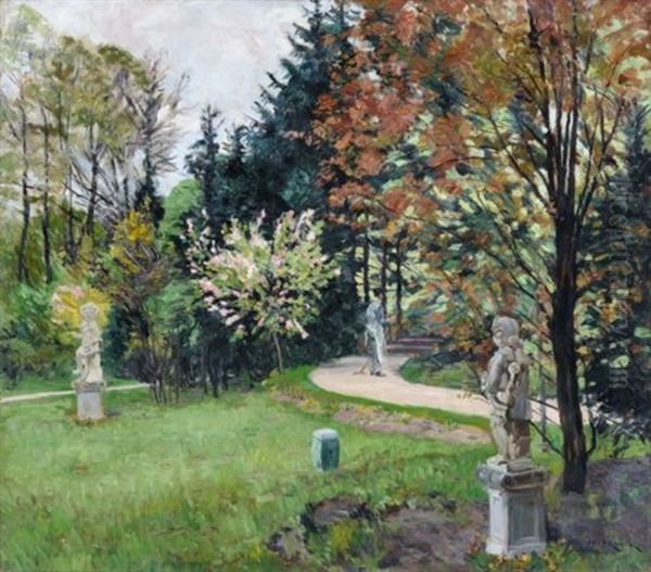 Fruhling In Einem Park Am Wannsee Oil Painting by Philipp Franck