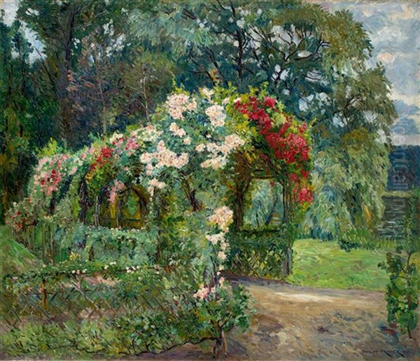 Rosenlaube Im Richter'schen Garten Oil Painting by Philipp Franck