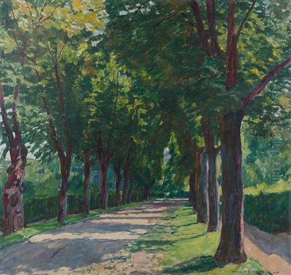 Lindenallee Im Sommer (potsdam, Russisches Dorf) Oil Painting by Philipp Franck