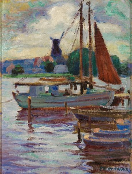 Vertaute Segelboote Am Wannsee Oil Painting by Philipp Franck