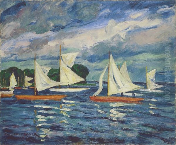 Regatta Im Sturm Oil Painting by Philipp Franck