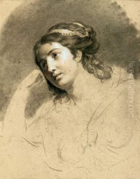 Portrait De Femme En Buste Oil Painting by Jacques-Jean- Baptiste Augustin