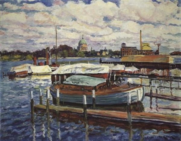 Boote An Der Havel In Potsdam Oil Painting by Philipp Franck