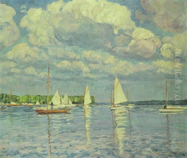 Segelboote Vor Schwanenwerder Oil Painting by Philipp Franck