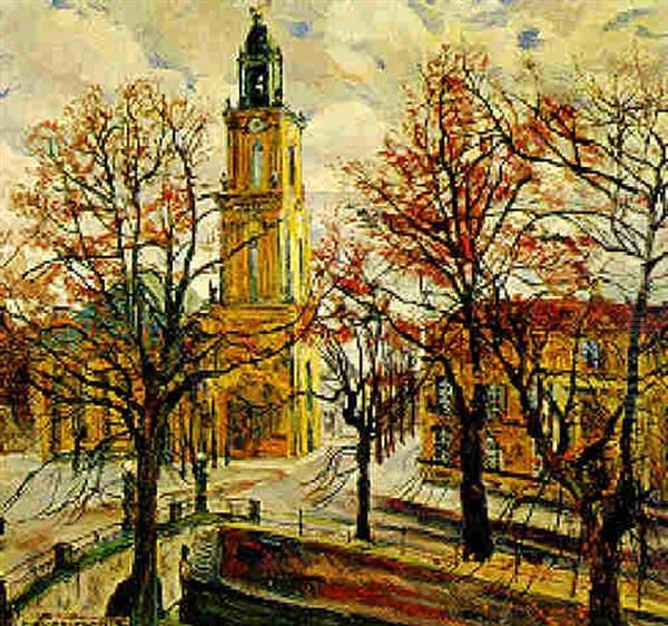 Die Garnisonskirche In Potsdam Oil Painting by Philipp Franck