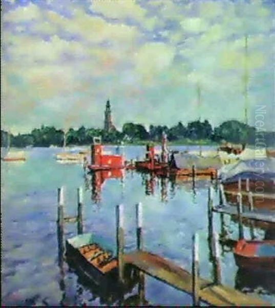 Bootsstege Auf Der Havel Bei Potsdam Oil Painting by Philipp Franck