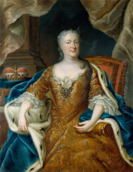 Bildnis Der Herzogin Antoinette Amalie Von Braunschweig-wolfenbuttel by Bernhard Christoph Francke