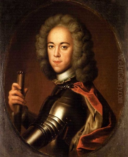 Portrait Of Czarevich Alexei, Son Of Czar Peter I Of Russia Oil Painting by Bernhard Christoph Francke