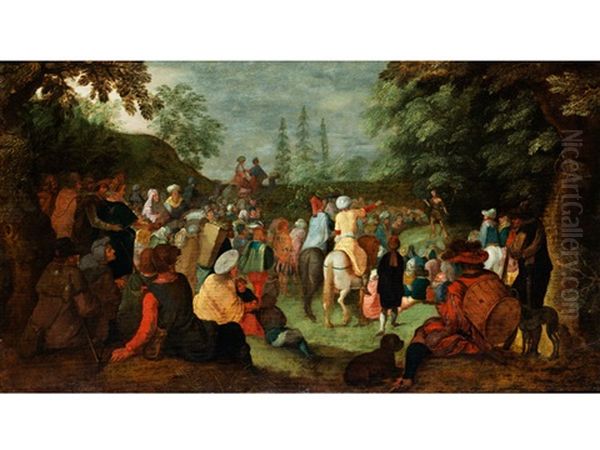 Die Predigt Des Heiligen Johannes Oil Painting by Frans Francken III